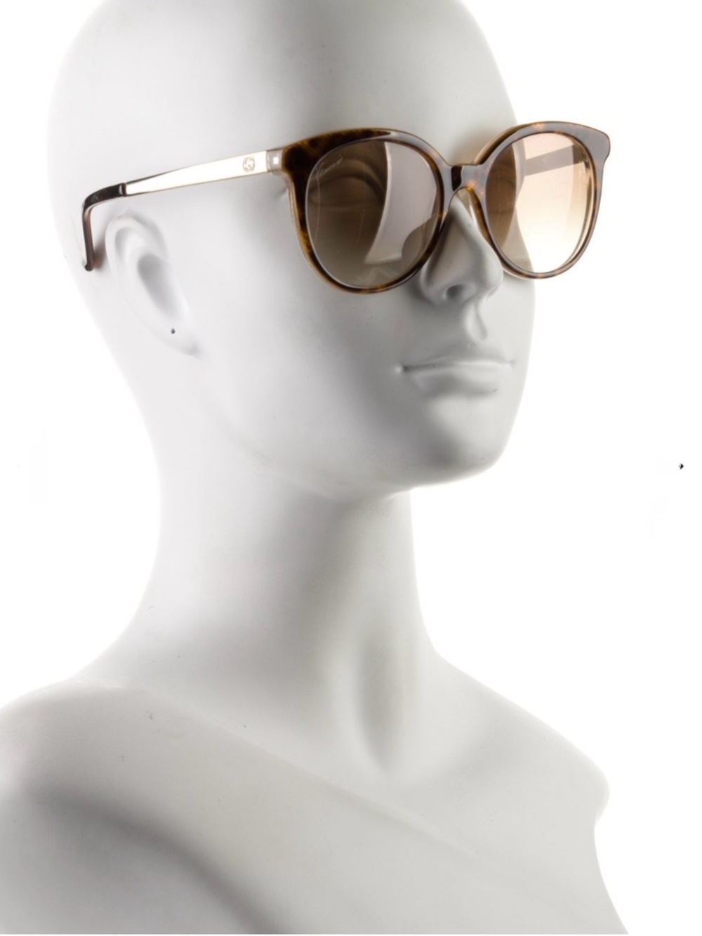Gucci Tortoiseshell Cat-Eye Sunglasses with Brown Gradient Lenses